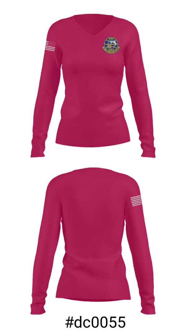 Women's Long Sleeve Vneck Shirt, , Air Force, Teamtime, Team time, sublimation, custom sports apparel, team uniforms, spirit wear, spiritwear, sports uniforms, custom shirts, team store, custom team store, fundraiser sports, apparel fundraiser