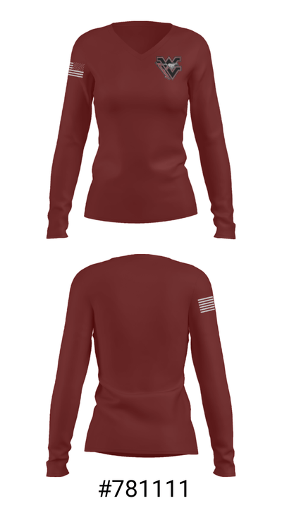 West Valley High School Swimming 52655580 Women's Long Sleeve V-neck Shirt - 20