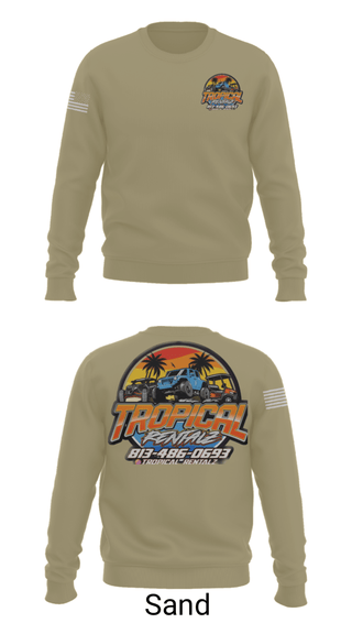 Crew Neck Sweatshirt, Tropical Rentalz, , Teamtime, Team time, sublimation, custom sports apparel, team uniforms, spirit wear, spiritwear, sports uniforms, custom shirts, team store, custom team store, fundraiser sports, apparel fundraiser