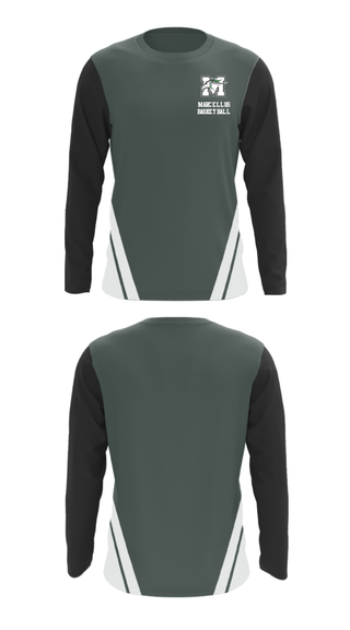 Long Sleeve Performance Shirt, Marcellus Senior High School Basketball, Men's Basketball, Teamtime, Team time, sublimation, custom sports apparel, team uniforms, spirit wear, spiritwear, sports uniforms, custom shirts, team store, custom team store, fundraiser sports, apparel fundraiser