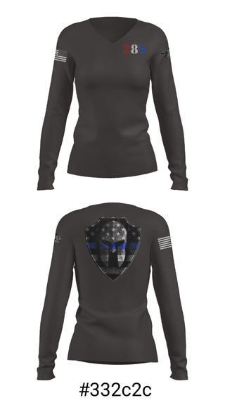 Women's Long Sleeve Vneck Shirt, , Police, Teamtime, Team time, sublimation, custom sports apparel, team uniforms, spirit wear, spiritwear, sports uniforms, custom shirts, team store, custom team store, fundraiser sports, apparel fundraiser