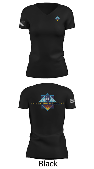 HN Heating & Cooling 85380303 Women's Short Sleeve V-neck Shirt - 14