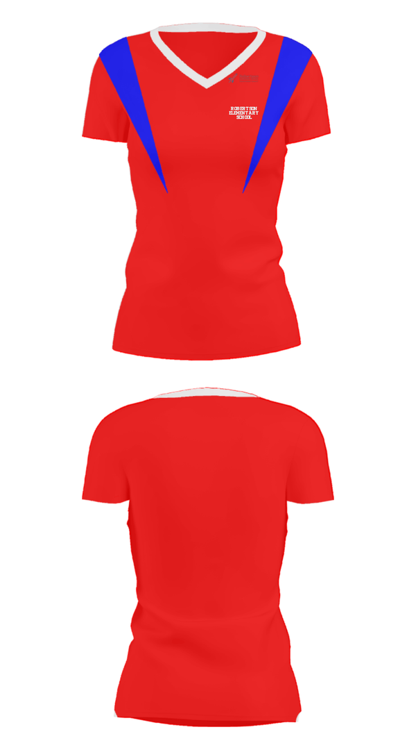 Women's Short Sleeve Vneck Shirt, Robertson Elementary School, Spirit Store, Teamtime, Team time, sublimation, custom sports apparel, team uniforms, spirit wear, spiritwear, sports uniforms, custom shirts, team store, custom team store, fundraiser sports, apparel fundraiser