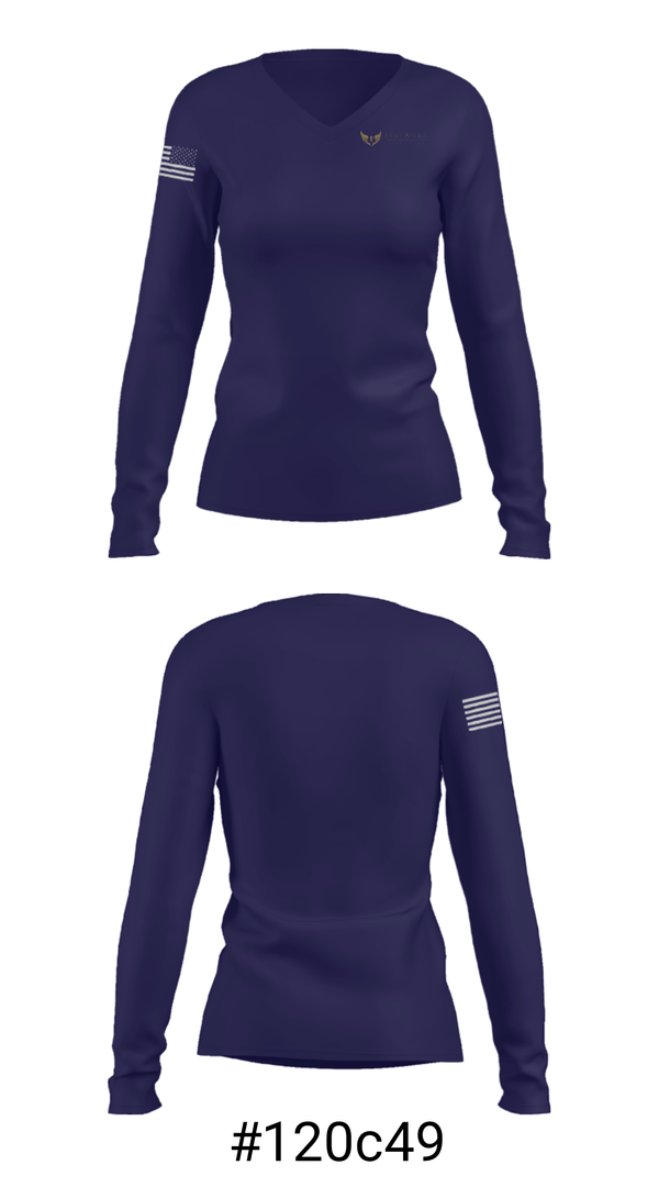 Women's Long Sleeve Vneck Shirt, Holy Angels Catholic School, Spirit Store, Teamtime, Team time, sublimation, custom sports apparel, team uniforms, spirit wear, spiritwear, sports uniforms, custom shirts, team store, custom team store, fundraiser sports, apparel fundraiser