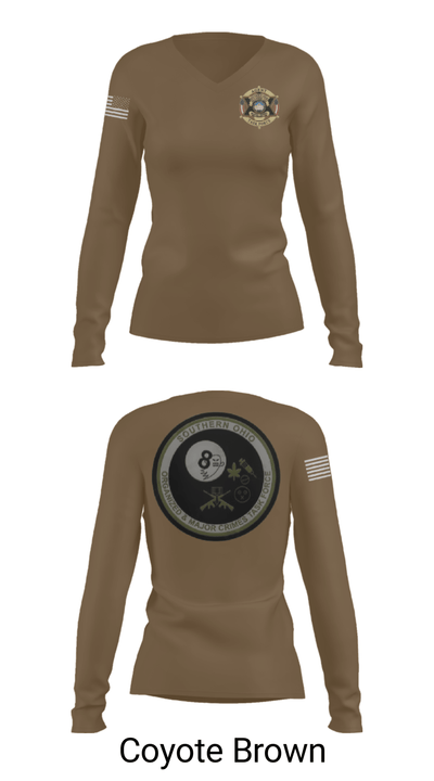 Southern Ohio Organized and Major Crimes Task Force 32942427 Women's Long Sleeve V-neck Shirt - 15
