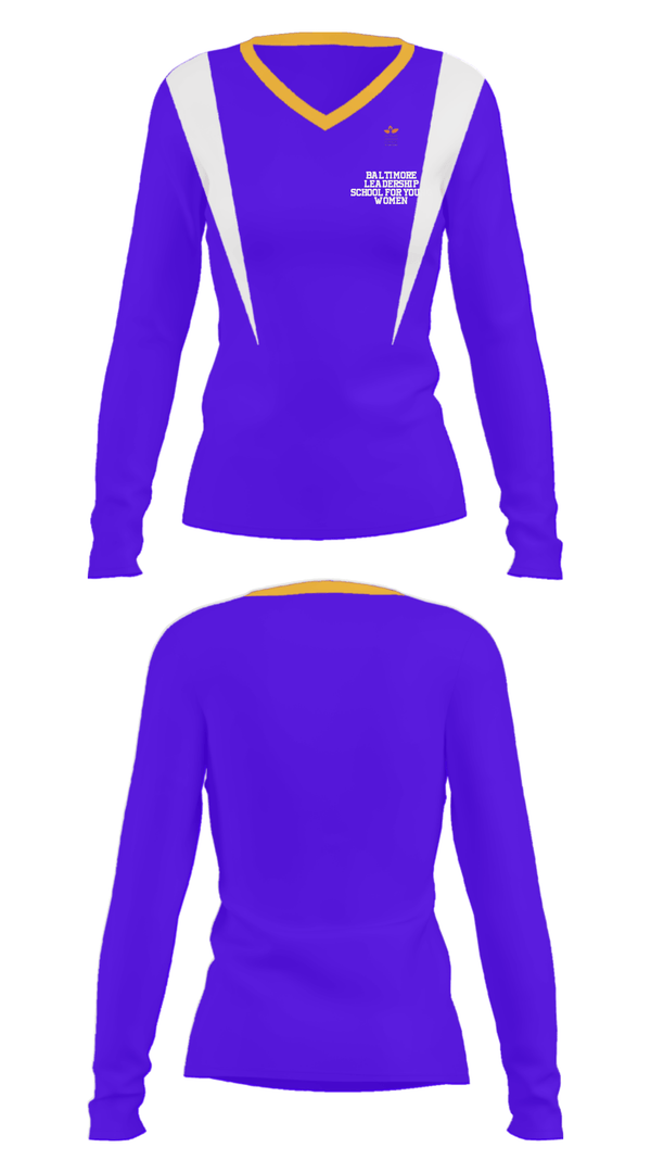 Women's Long Sleeve Vneck Shirt, Baltimore Leadership School For Young Women, Spirit Store, Teamtime, Team time, sublimation, custom sports apparel, team uniforms, spirit wear, spiritwear, sports uniforms, custom shirts, team store, custom team store, fundraiser sports, apparel fundraiser