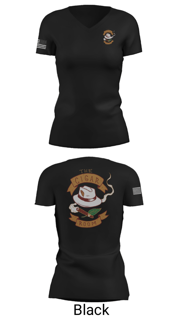 Women's Short Sleeve Vneck Shirt, The Cigar Room, , Teamtime, Team time, sublimation, custom sports apparel, team uniforms, spirit wear, spiritwear, sports uniforms, custom shirts, team store, custom team store, fundraiser sports, apparel fundraiser