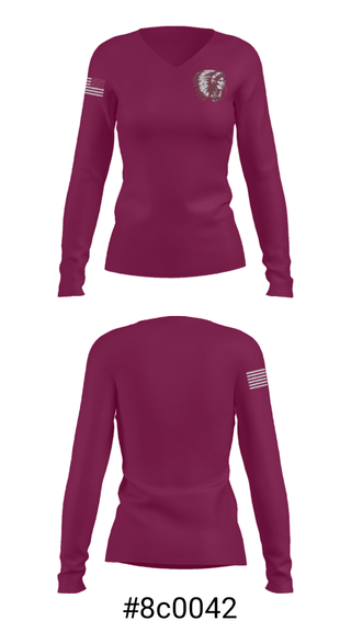 Women's Long Sleeve Vneck Shirt, Elko High School, Spirit Store, Teamtime, Team time, sublimation, custom sports apparel, team uniforms, spirit wear, spiritwear, sports uniforms, custom shirts, team store, custom team store, fundraiser sports, apparel fundraiser