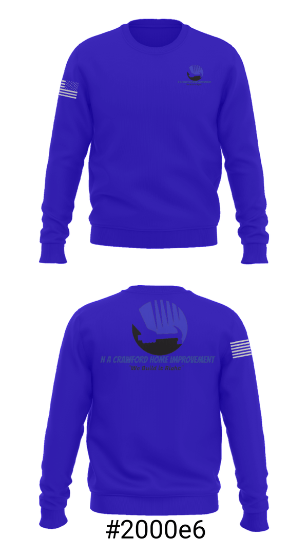 Crew Neck Sweatshirt, NA Crawford Home Improvement, , Teamtime, Team time, sublimation, custom sports apparel, team uniforms, spirit wear, spiritwear, sports uniforms, custom shirts, team store, custom team store, fundraiser sports, apparel fundraiser