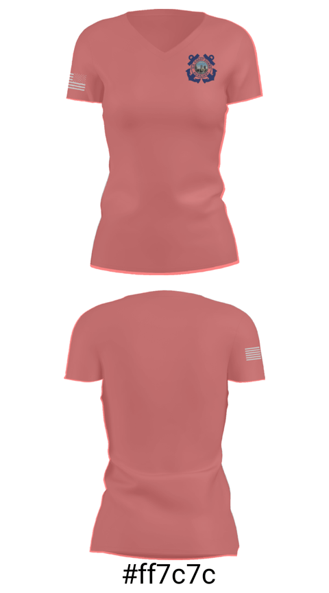Women's Short Sleeve Vneck Shirt, , Coast Guard, Teamtime, Team time, sublimation, custom sports apparel, team uniforms, spirit wear, spiritwear, sports uniforms, custom shirts, team store, custom team store, fundraiser sports, apparel fundraiser