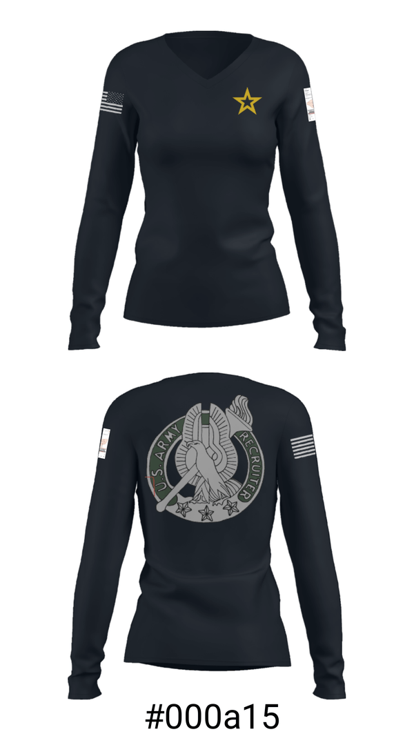 Women's Long Sleeve Vneck Shirt, Us Army, , Teamtime, Team time, sublimation, custom sports apparel, team uniforms, spirit wear, spiritwear, sports uniforms, custom shirts, team store, custom team store, fundraiser sports, apparel fundraiser