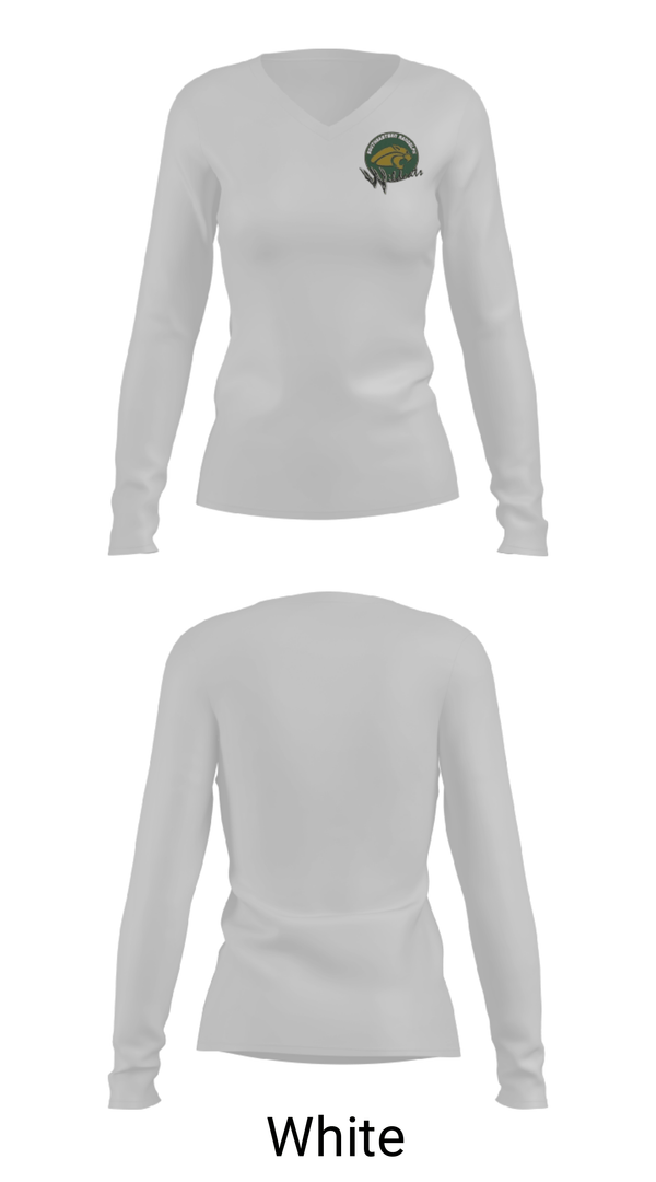 Women's Long Sleeve Vneck Shirt, Southeastern Randolph Middle School, Spirit Store, Teamtime, Team time, sublimation, custom sports apparel, team uniforms, spirit wear, spiritwear, sports uniforms, custom shirts, team store, custom team store, fundraiser sports, apparel fundraiser