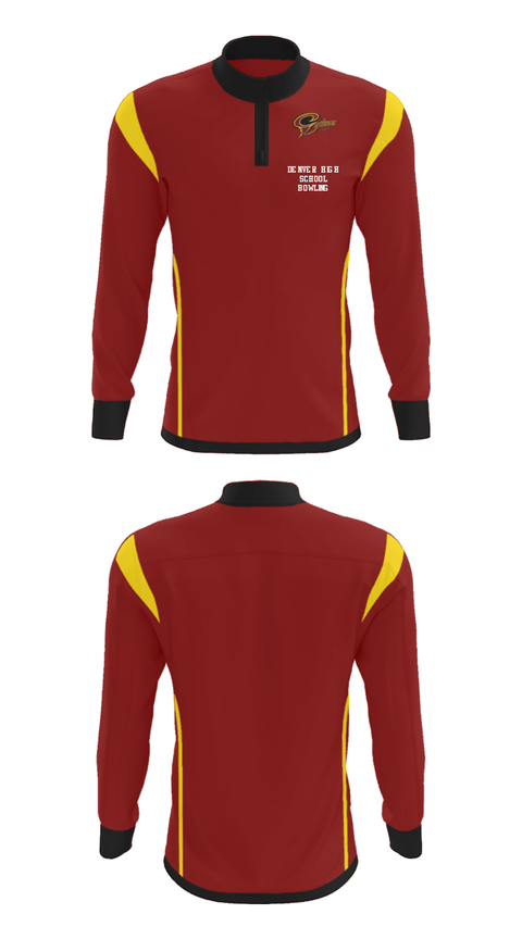 Quarter Zip Jacket, Denver High School Bowling, Bowling, Teamtime, Team time, sublimation, custom sports apparel, team uniforms, spirit wear, spiritwear, sports uniforms, custom shirts, team store, custom team store, fundraiser sports, apparel fundraiser