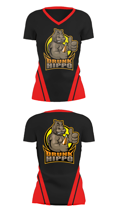 Drunk Hippo Racing 90284790 Women's Short Sleeve V-neck Shirt - 28