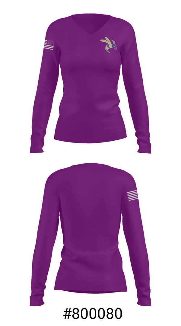 Women's Long Sleeve Vneck Shirt, Defiance College Wrestling, Wrestling, Teamtime, Team time, sublimation, custom sports apparel, team uniforms, spirit wear, spiritwear, sports uniforms, custom shirts, team store, custom team store, fundraiser sports, apparel fundraiser