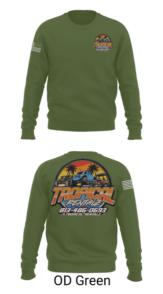 Crew Neck Sweatshirt, Tropical Rentalz, , Teamtime, Team time, sublimation, custom sports apparel, team uniforms, spirit wear, spiritwear, sports uniforms, custom shirts, team store, custom team store, fundraiser sports, apparel fundraiser