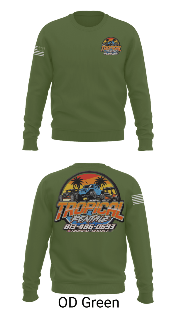 Crew Neck Sweatshirt, Tropical Rentalz, , Teamtime, Team time, sublimation, custom sports apparel, team uniforms, spirit wear, spiritwear, sports uniforms, custom shirts, team store, custom team store, fundraiser sports, apparel fundraiser