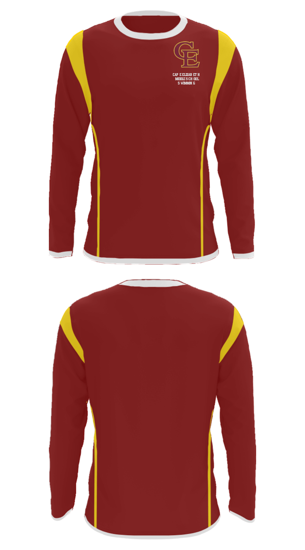 Long Sleeve Performance Shirt, Cape Elizabeth Middle School Swimming, Swimming, Teamtime, Team time, sublimation, custom sports apparel, team uniforms, spirit wear, spiritwear, sports uniforms, custom shirts, team store, custom team store, fundraiser sports, apparel fundraiser