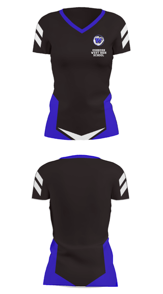 Women's Short Sleeve Vneck Shirt, Oshkosh West High School, Spirit Store, Teamtime, Team time, sublimation, custom sports apparel, team uniforms, spirit wear, spiritwear, sports uniforms, custom shirts, team store, custom team store, fundraiser sports, apparel fundraiser