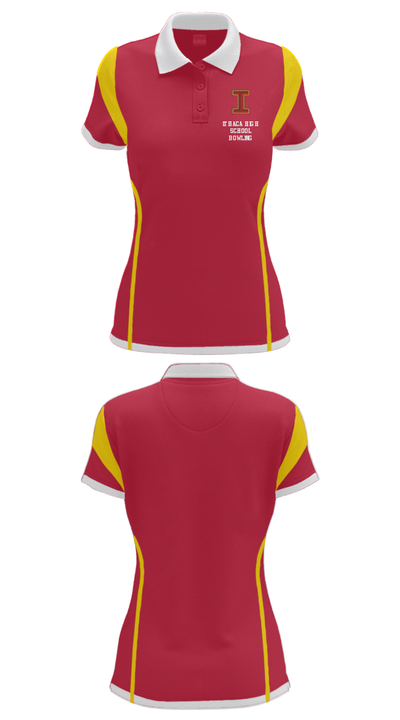 Ithaca High School Bowling 85996833 Women's Short Sleeve Performance Polo  - 27