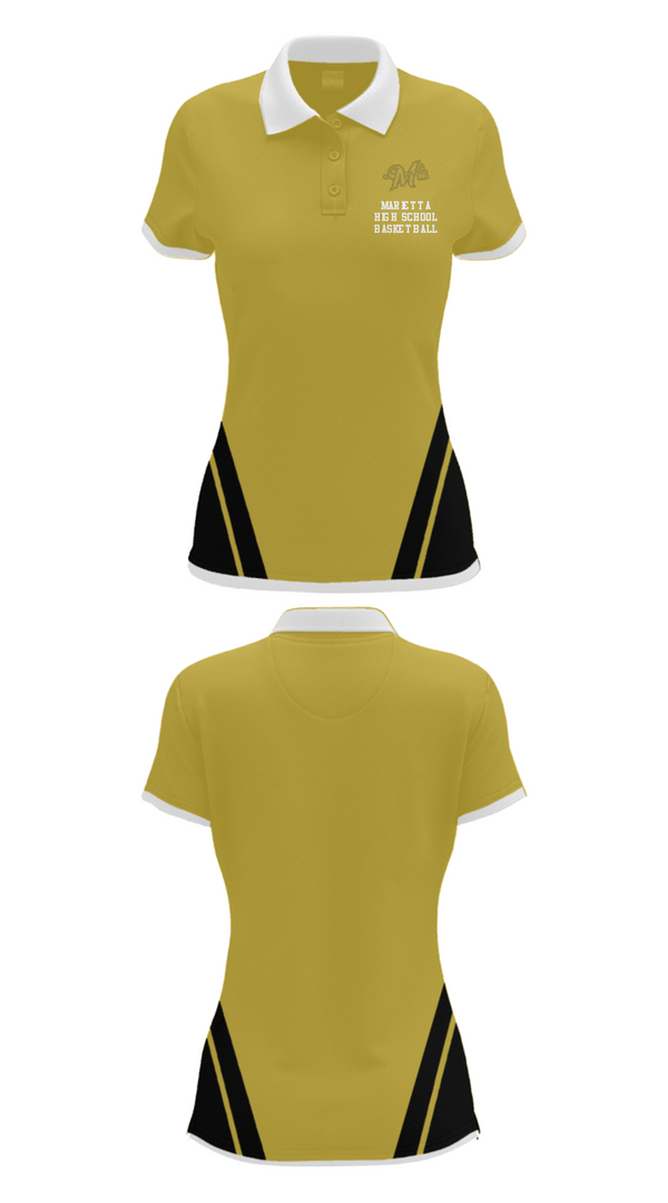 Women's Short Sleeve Performance Polo, Marietta High School Basketball, Women's Basketball, Teamtime, Team time, sublimation, custom sports apparel, team uniforms, spirit wear, spiritwear, sports uniforms, custom shirts, team store, custom team store, fundraiser sports, apparel fundraiser