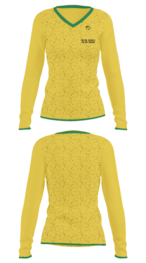 Women's Long Sleeve Vneck Shirt, Carver College & Career Academy, Spirit Store, Teamtime, Team time, sublimation, custom sports apparel, team uniforms, spirit wear, spiritwear, sports uniforms, custom shirts, team store, custom team store, fundraiser sports, apparel fundraiser