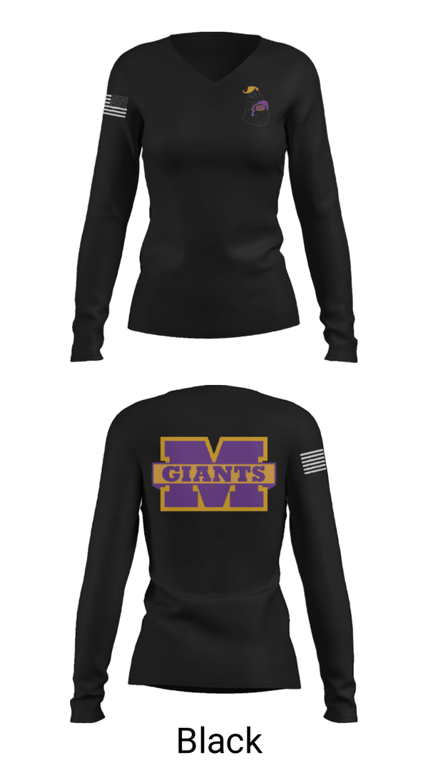 Women's Long Sleeve Vneck Shirt, Marion High School Wrestling, Wrestling, Teamtime, Team time, sublimation, custom sports apparel, team uniforms, spirit wear, spiritwear, sports uniforms, custom shirts, team store, custom team store, fundraiser sports, apparel fundraiser