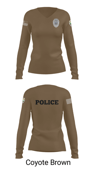 Women's Long Sleeve Vneck Shirt, , Police, Teamtime, Team time, sublimation, custom sports apparel, team uniforms, spirit wear, spiritwear, sports uniforms, custom shirts, team store, custom team store, fundraiser sports, apparel fundraiser
