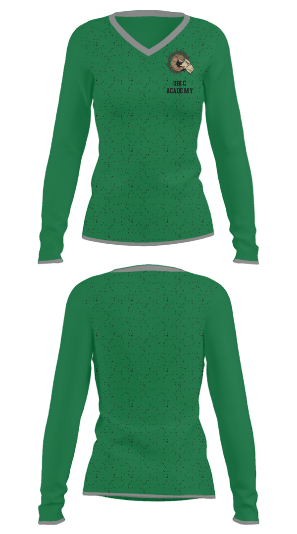 Women's Long Sleeve Vneck Shirt, Ubic Academy, Spirit Store, Teamtime, Team time, sublimation, custom sports apparel, team uniforms, spirit wear, spiritwear, sports uniforms, custom shirts, team store, custom team store, fundraiser sports, apparel fundraiser