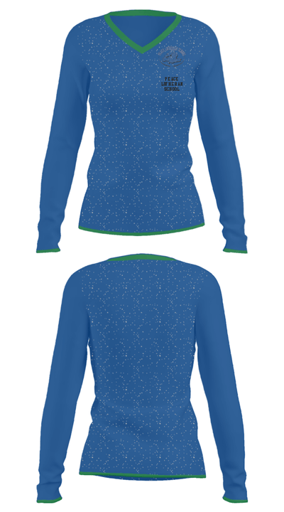 Peace Lutheran School 5235297 Women's Long Sleeve V-neck Shirt - 33