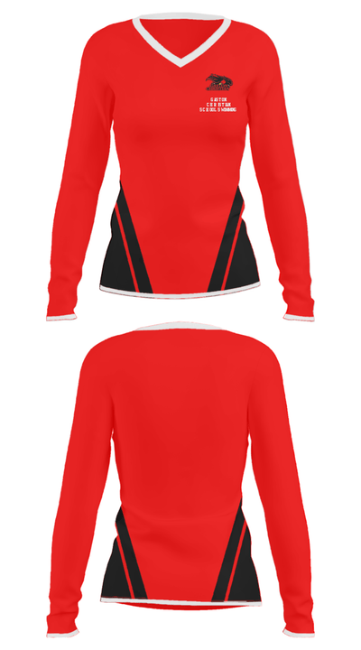 Gaston Christian School Swimming 23018814 Women's Long Sleeve V-neck Shirt - 24