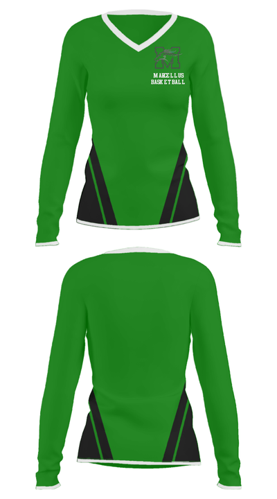Marcellus Senior High School Basketball 87934930 Women's Long Sleeve V-neck Shirt - 23