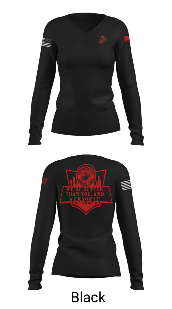 Women's Long Sleeve Vneck Shirt, RSS EMPIRE STATE, Marines, Teamtime, Team time, sublimation, custom sports apparel, team uniforms, spirit wear, spiritwear, sports uniforms, custom shirts, team store, custom team store, fundraiser sports, apparel fundraiser