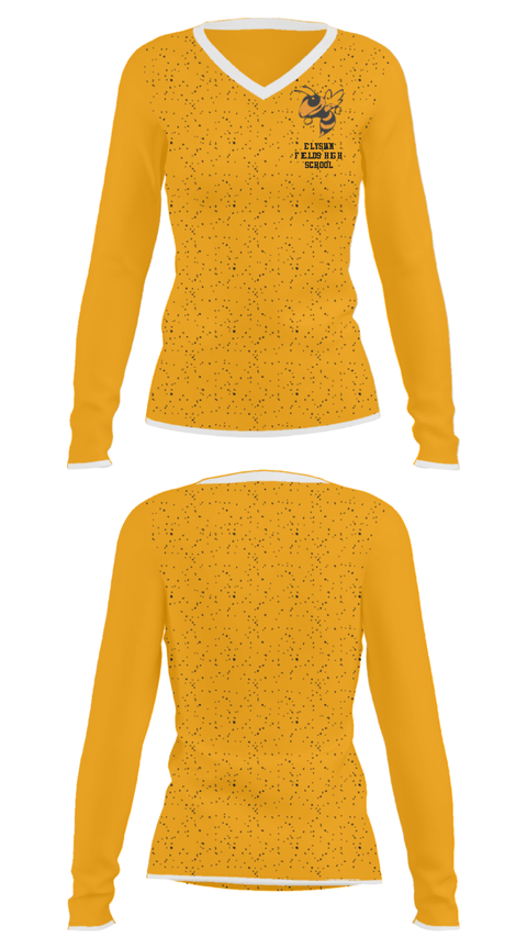 Women's Long Sleeve Vneck Shirt, Elysian Fields High School, Spirit Store, Teamtime, Team time, sublimation, custom sports apparel, team uniforms, spirit wear, spiritwear, sports uniforms, custom shirts, team store, custom team store, fundraiser sports, apparel fundraiser