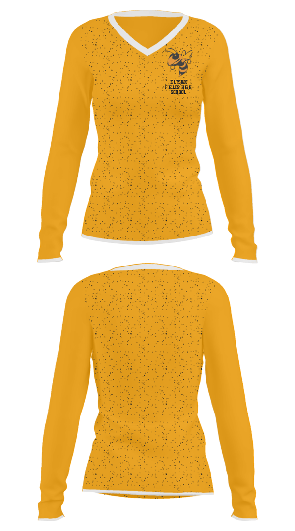Women's Long Sleeve Vneck Shirt, Elysian Fields High School, Spirit Store, Teamtime, Team time, sublimation, custom sports apparel, team uniforms, spirit wear, spiritwear, sports uniforms, custom shirts, team store, custom team store, fundraiser sports, apparel fundraiser