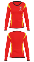 Monroe Central High School Bowling 69130888 Women's Long Sleeve V-neck Shirt - 34