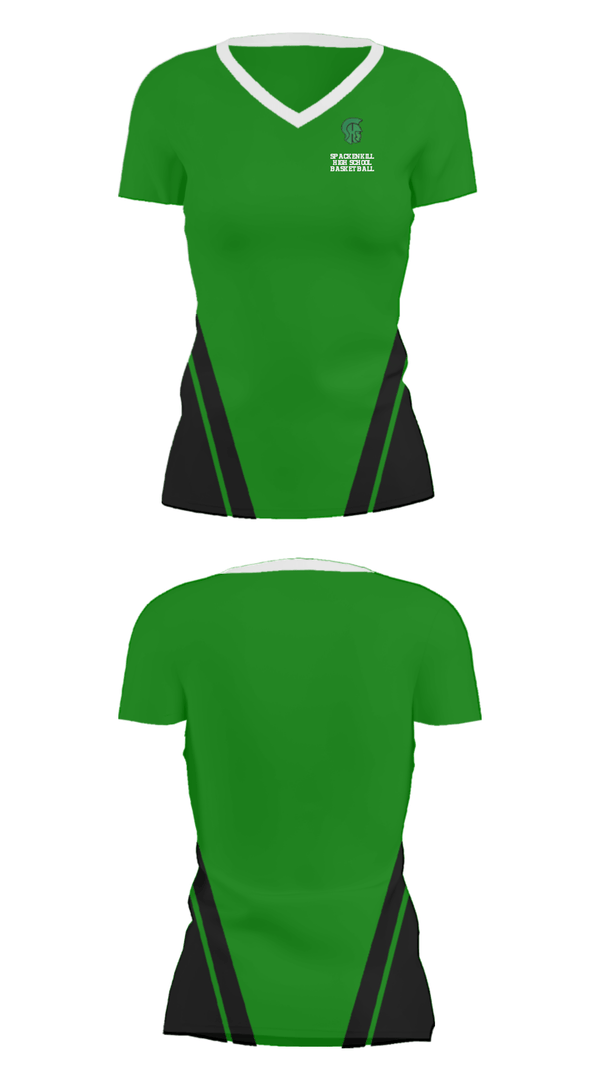 Women's Short Sleeve Vneck Shirt, Spackenkill High School Basketball, Women's Basketball, Teamtime, Team time, sublimation, custom sports apparel, team uniforms, spirit wear, spiritwear, sports uniforms, custom shirts, team store, custom team store, fundraiser sports, apparel fundraiser
