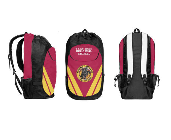 Gear Bag, Factory Shoals Middle School Basketball, Women's Basketball, Teamtime, Team time, sublimation, custom sports apparel, team uniforms, spirit wear, spiritwear, sports uniforms, custom shirts, team store, custom team store, fundraiser sports, apparel fundraiser