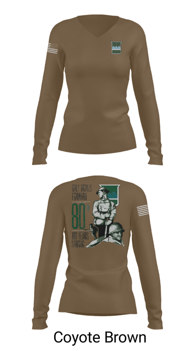 80th Training Command 12483809 Women's Long Sleeve V-neck Shirt - 15