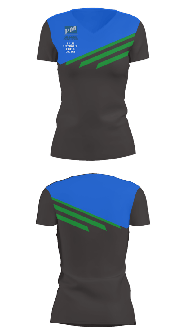 Women's Short Sleeve Vneck Shirt, sA Plus Sustainable Roofing Coatings, , Teamtime, Team time, sublimation, custom sports apparel, team uniforms, spirit wear, spiritwear, sports uniforms, custom shirts, team store, custom team store, fundraiser sports, apparel fundraiser