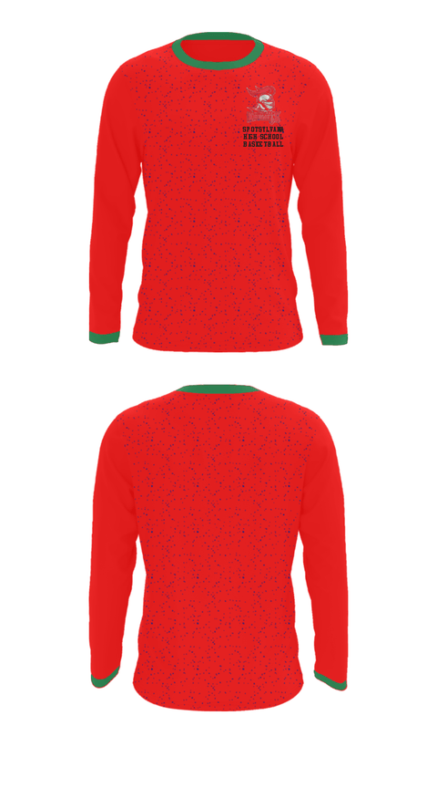 Long Sleeve Performance Shirt, Spotsylvania High School Basketball, Men's Basketball, Teamtime, Team time, sublimation, custom sports apparel, team uniforms, spirit wear, spiritwear, sports uniforms, custom shirts, team store, custom team store, fundraiser sports, apparel fundraiser