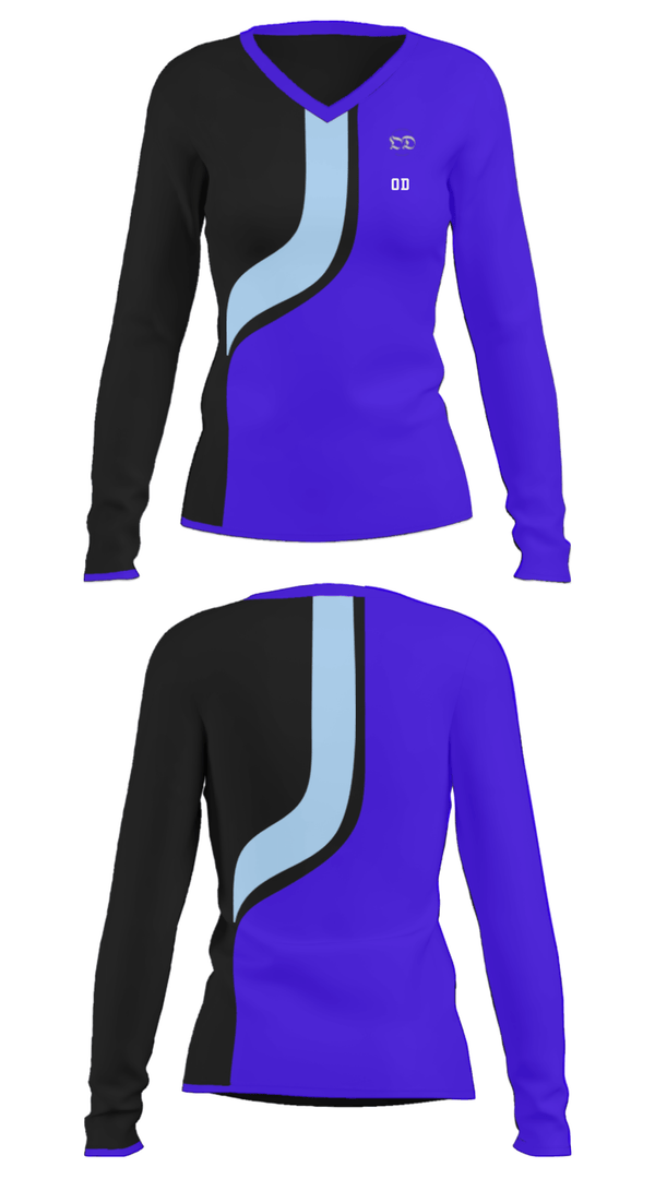 Women's Long Sleeve Vneck Shirt, Od, E-Sports, Teamtime, Team time, sublimation, custom sports apparel, team uniforms, spirit wear, spiritwear, sports uniforms, custom shirts, team store, custom team store, fundraiser sports, apparel fundraiser