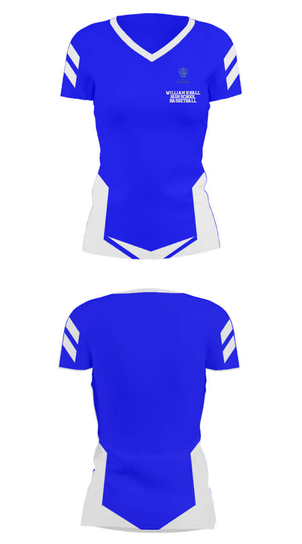 Women's Short Sleeve Vneck Shirt, William H Hall High School Basketball, Women's Basketball, Teamtime, Team time, sublimation, custom sports apparel, team uniforms, spirit wear, spiritwear, sports uniforms, custom shirts, team store, custom team store, fundraiser sports, apparel fundraiser