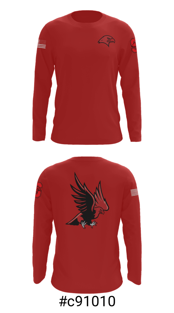 Long Sleeve Performance Shirt, Saranac Youth Wrestling Club - Redhawks, Wrestling, Teamtime, Team time, sublimation, custom sports apparel, team uniforms, spirit wear, spiritwear, sports uniforms, custom shirts, team store, custom team store, fundraiser sports, apparel fundraiser
