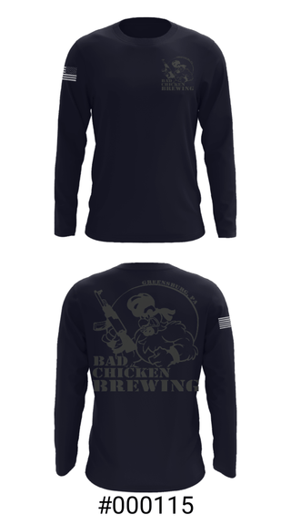 Long Sleeve Performance Shirt, Bad Chicken Brewing, Army, Teamtime, Team time, sublimation, custom sports apparel, team uniforms, spirit wear, spiritwear, sports uniforms, custom shirts, team store, custom team store, fundraiser sports, apparel fundraiser