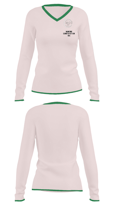 Mancino Construction USA 42184124 Women's Long Sleeve V-neck Shirt - 31