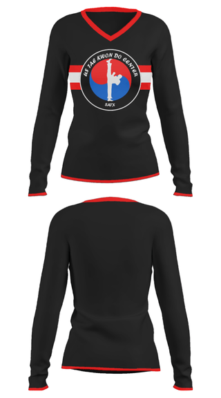 Women's Long Sleeve Vneck Shirt, USTKDC, Wrestling, Teamtime, Team time, sublimation, custom sports apparel, team uniforms, spirit wear, spiritwear, sports uniforms, custom shirts, team store, custom team store, fundraiser sports, apparel fundraiser