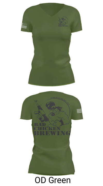 Bad Chicken Brewing 42843068 Women's Short Sleeve V-neck Shirt - 28