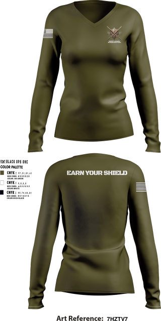 Women's Long Sleeve Vneck Shirt, National Guard Marksmanship Training Center, National Guard, Teamtime, Team time, sublimation, custom sports apparel, team uniforms, spirit wear, spiritwear, sports uniforms, custom shirts, team store, custom team store, fundraiser sports, apparel fundraiser