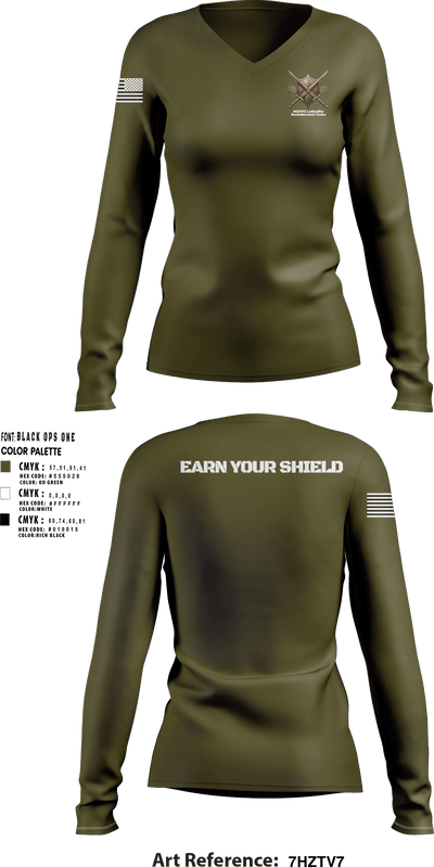 National Guard Marksmanship Training Center 55700676 Women's Long Sleeve V-neck Shirt - 2